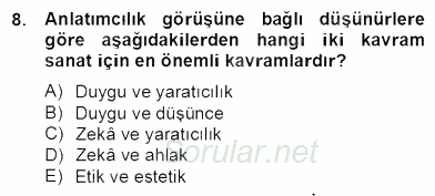 Yeni Türk Edebiyatına Giriş 2 2012 - 2013 Dönem Sonu Sınavı 8.Soru