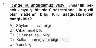 Genel Dilbilim 2 2012 - 2013 Dönem Sonu Sınavı 2.Soru