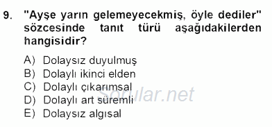 Genel Dilbilim 2 2012 - 2013 Dönem Sonu Sınavı 9.Soru