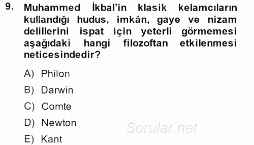 Kelam'A Giriş 2013 - 2014 Dönem Sonu Sınavı 9.Soru