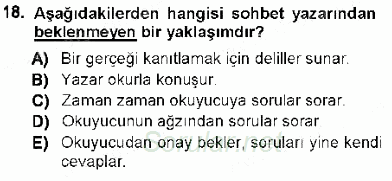Cumhuriyet Dönemi Türk Nesri 2012 - 2013 Ara Sınavı 18.Soru