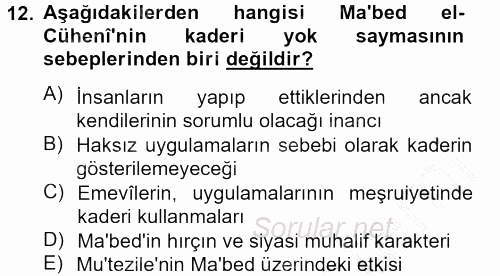 Kelam'A Giriş 2012 - 2013 Ara Sınavı 12.Soru