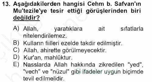 Kelam'A Giriş 2012 - 2013 Ara Sınavı 13.Soru