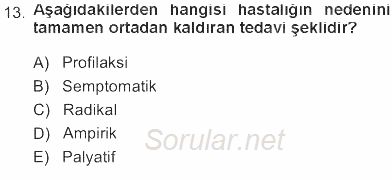 Tıbbi Terminoloji 2012 - 2013 Tek Ders Sınavı 13.Soru