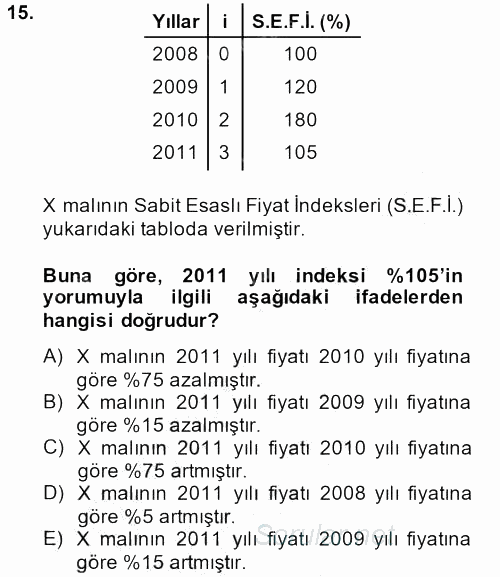 İstatistik 2 2014 - 2015 Dönem Sonu Sınavı 15.Soru