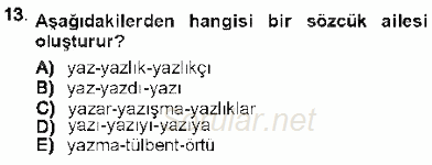 Genel Dilbilim 1 2012 - 2013 Ara Sınavı 13.Soru