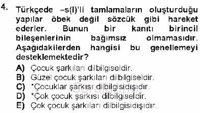 Genel Dilbilim 1 2012 - 2013 Ara Sınavı 4.Soru