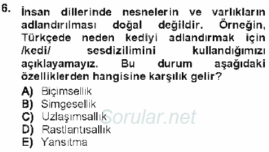 Genel Dilbilim 1 2012 - 2013 Ara Sınavı 6.Soru