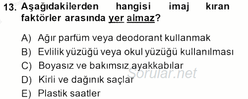 Yönetici Asistanlığı 2014 - 2015 Dönem Sonu Sınavı 13.Soru