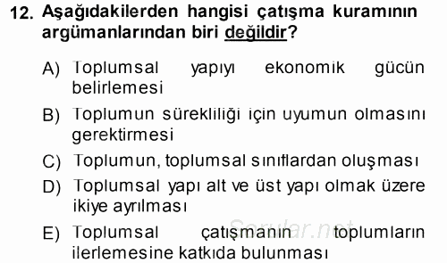 Spor Bilimlerine Giriş 2014 - 2015 Ara Sınavı 12.Soru