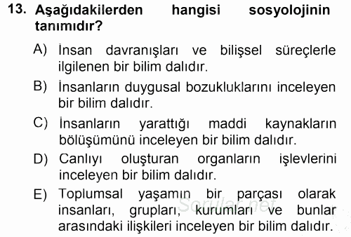 Spor Bilimlerine Giriş 2014 - 2015 Ara Sınavı 13.Soru
