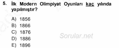 Spor Bilimlerine Giriş 2014 - 2015 Ara Sınavı 5.Soru