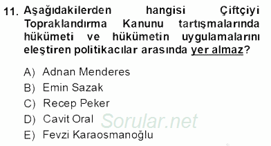 Türkçe Cümle Bilgisi 2 2013 - 2014 Dönem Sonu Sınavı 11.Soru