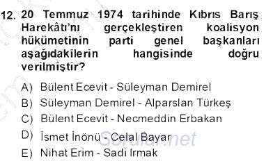 Türkçe Cümle Bilgisi 2 2013 - 2014 Dönem Sonu Sınavı 12.Soru