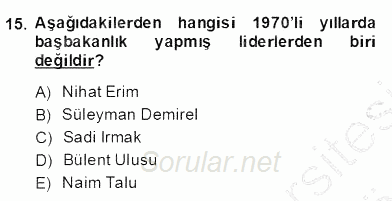 Türkçe Cümle Bilgisi 2 2013 - 2014 Dönem Sonu Sınavı 15.Soru