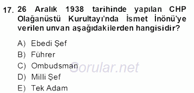 Türkçe Cümle Bilgisi 2 2013 - 2014 Dönem Sonu Sınavı 17.Soru