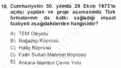 Türkçe Cümle Bilgisi 2 2013 - 2014 Dönem Sonu Sınavı 18.Soru