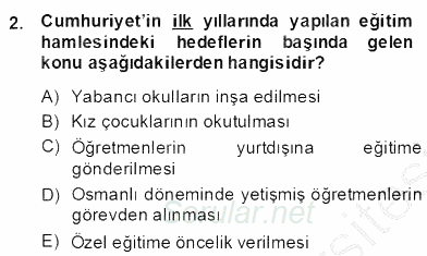 Türkçe Cümle Bilgisi 2 2013 - 2014 Dönem Sonu Sınavı 2.Soru