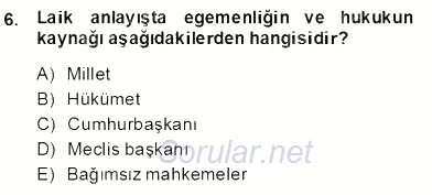 Türkçe Cümle Bilgisi 2 2013 - 2014 Dönem Sonu Sınavı 6.Soru