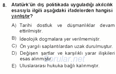 Türkçe Cümle Bilgisi 2 2013 - 2014 Dönem Sonu Sınavı 8.Soru