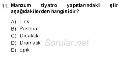 Türkçe Yazılı Anlatım 2014 - 2015 Ara Sınavı 11.Soru