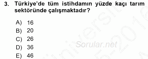 Temel Zootekni 2015 - 2016 Ara Sınavı 3.Soru