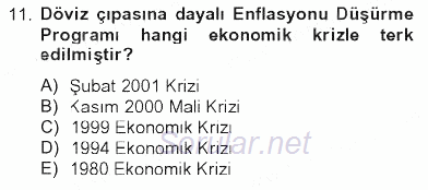 Atatürk İlkeleri Ve İnkılap Tarihi 2 2012 - 2013 Tek Ders Sınavı 11.Soru