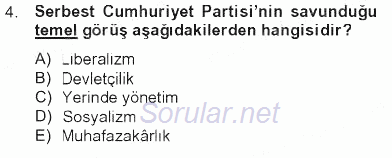 Atatürk İlkeleri Ve İnkılap Tarihi 2 2012 - 2013 Tek Ders Sınavı 4.Soru