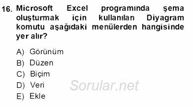 Bilgisayar 1 2013 - 2014 Ara Sınavı 16.Soru