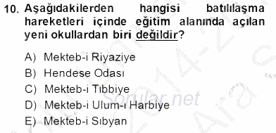 Tanzimat Dönemi Türk Edebiyatı 1 2014 - 2015 Ara Sınavı 10.Soru