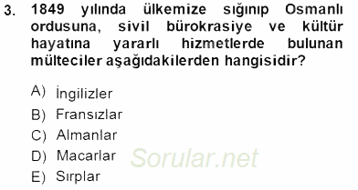 Tanzimat Dönemi Türk Edebiyatı 1 2014 - 2015 Ara Sınavı 3.Soru