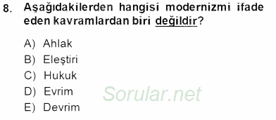 Tanzimat Dönemi Türk Edebiyatı 1 2014 - 2015 Ara Sınavı 8.Soru