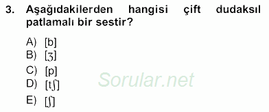 Genel Dilbilim 2 2012 - 2013 Ara Sınavı 3.Soru
