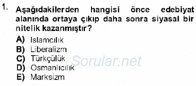Cumhuriyet Dönemi Türk Şiiri 2012 - 2013 Ara Sınavı 1.Soru