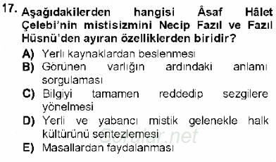 Cumhuriyet Dönemi Türk Şiiri 2012 - 2013 Ara Sınavı 17.Soru