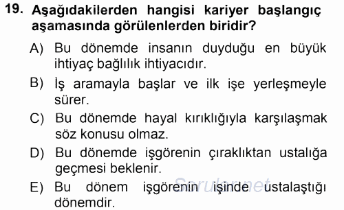 Yönetici Asistanlığı 2013 - 2014 Tek Ders Sınavı 19.Soru