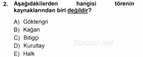 Türk İdare Tarihi 2012 - 2013 Ara Sınavı 2.Soru