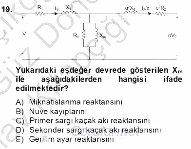 Elektrik Makinaları 2014 - 2015 Ara Sınavı 19.Soru