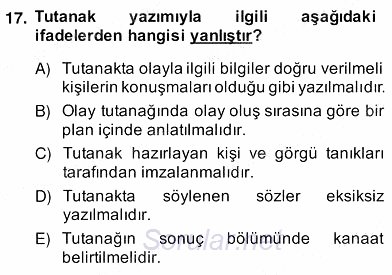 Türkçe Yazılı Anlatım 2013 - 2014 Ara Sınavı 17.Soru