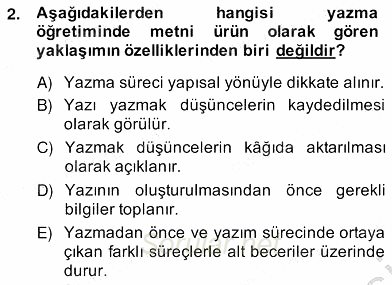 Türkçe Yazılı Anlatım 2013 - 2014 Ara Sınavı 2.Soru