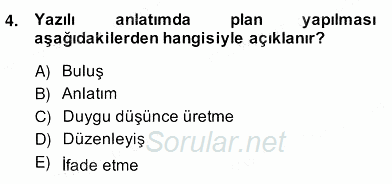 Türkçe Yazılı Anlatım 2013 - 2014 Ara Sınavı 4.Soru