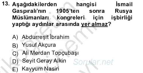 Çağdaş Türk Edebiyatları 1 2014 - 2015 Dönem Sonu Sınavı 13.Soru