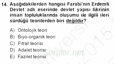 Türk Düşünce Tarihi 2014 - 2015 Ara Sınavı 14.Soru