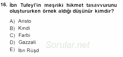 Türk Düşünce Tarihi 2014 - 2015 Ara Sınavı 16.Soru