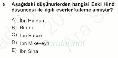 Türk Düşünce Tarihi 2014 - 2015 Ara Sınavı 5.Soru