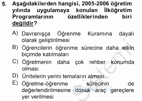 Türk Eğitim Tarihi 2012 - 2013 Dönem Sonu Sınavı 5.Soru