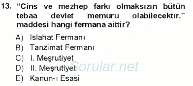 Yeni Türk Edebiyatına Giriş 1 2012 - 2013 Ara Sınavı 13.Soru