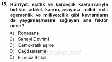 Yeni Türk Edebiyatına Giriş 1 2012 - 2013 Ara Sınavı 15.Soru