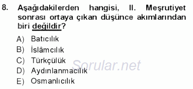Yeni Türk Edebiyatına Giriş 1 2012 - 2013 Ara Sınavı 8.Soru