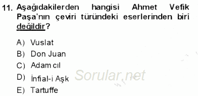 Tanzimat Dönemi Türk Edebiyatı 1 2013 - 2014 Ara Sınavı 11.Soru